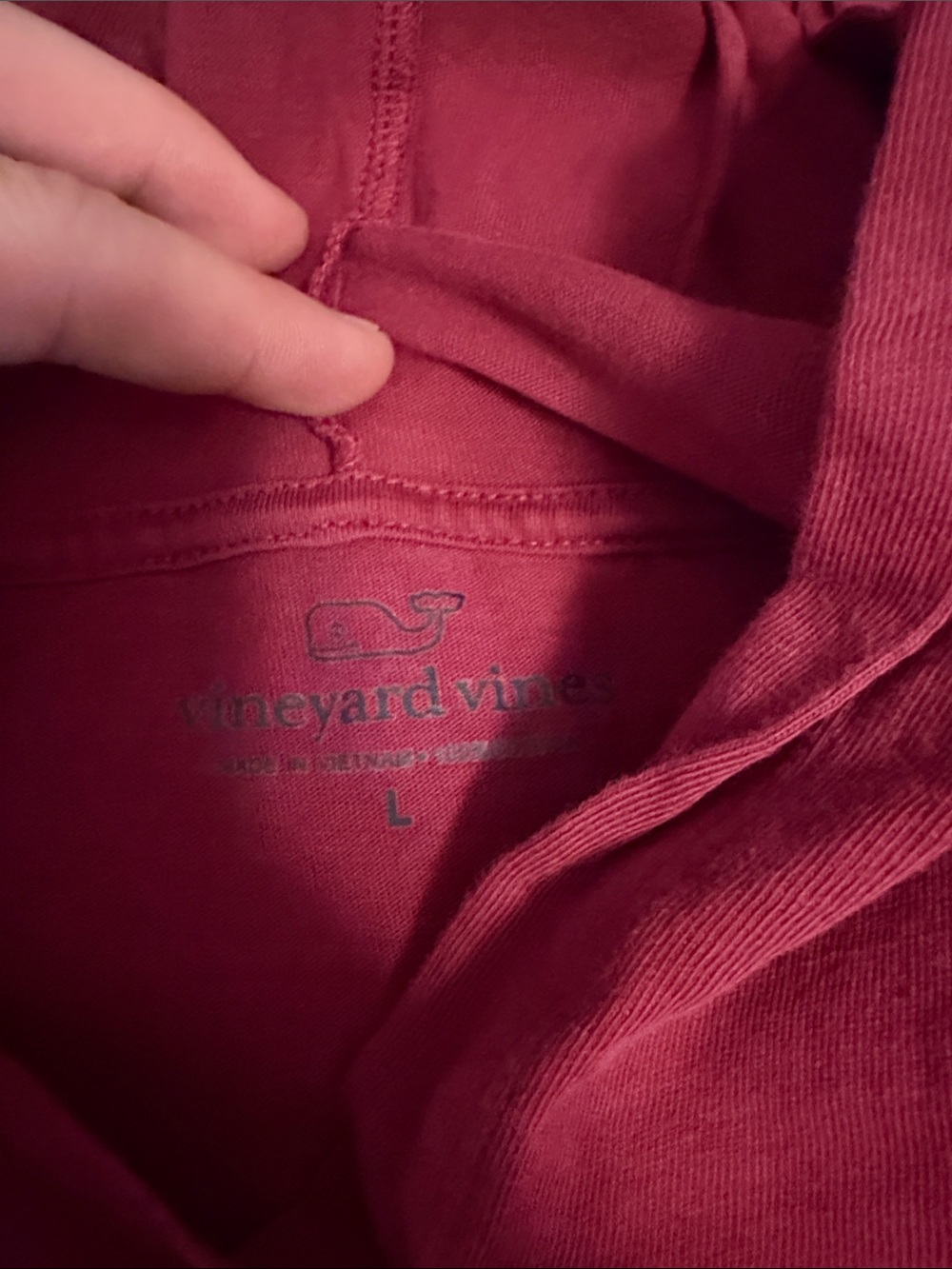 Vineyard Vines Red Hockey Hooded t shirt - Picture 2 of 3